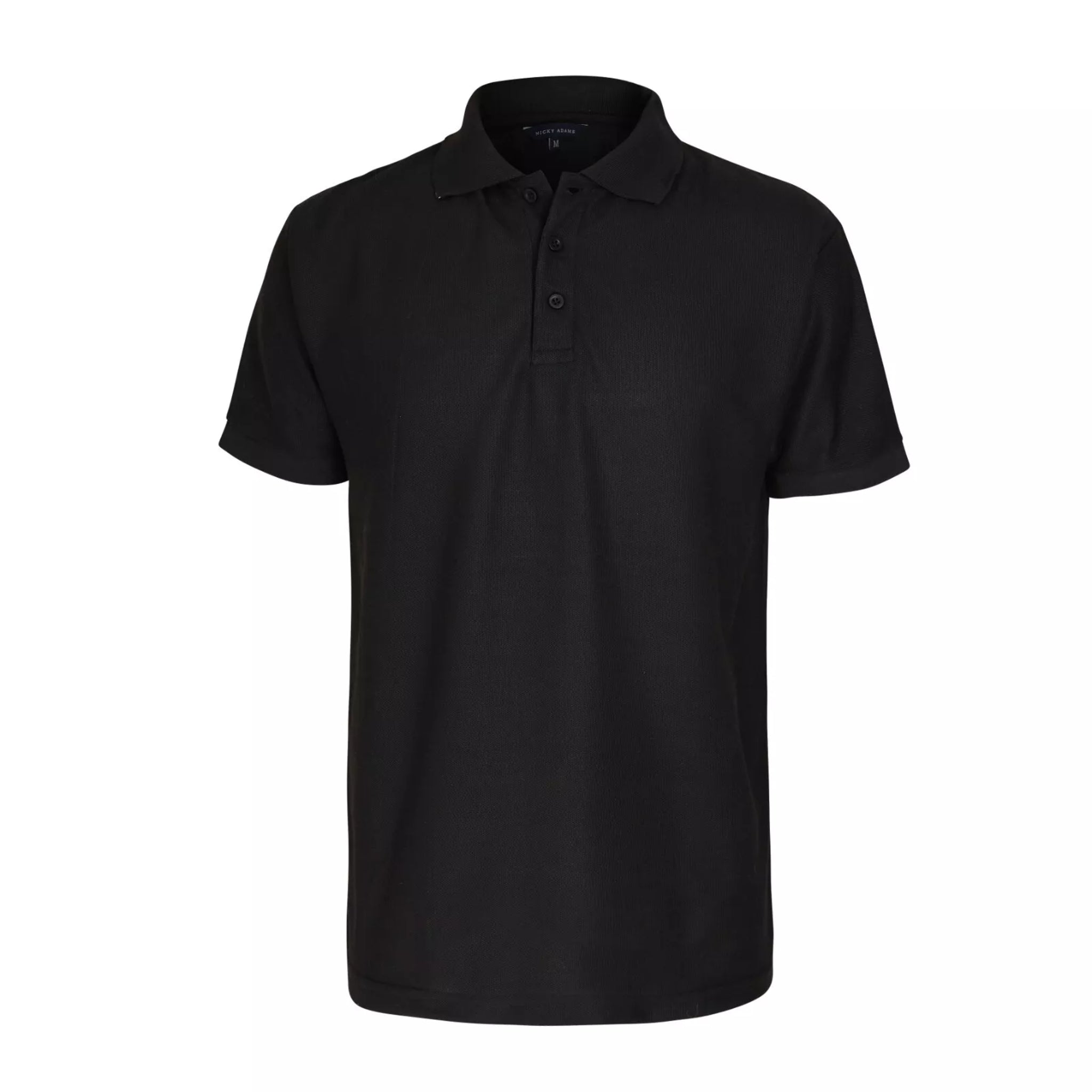 Men’s Nicky Adams short sleeve black polo shirt collared top